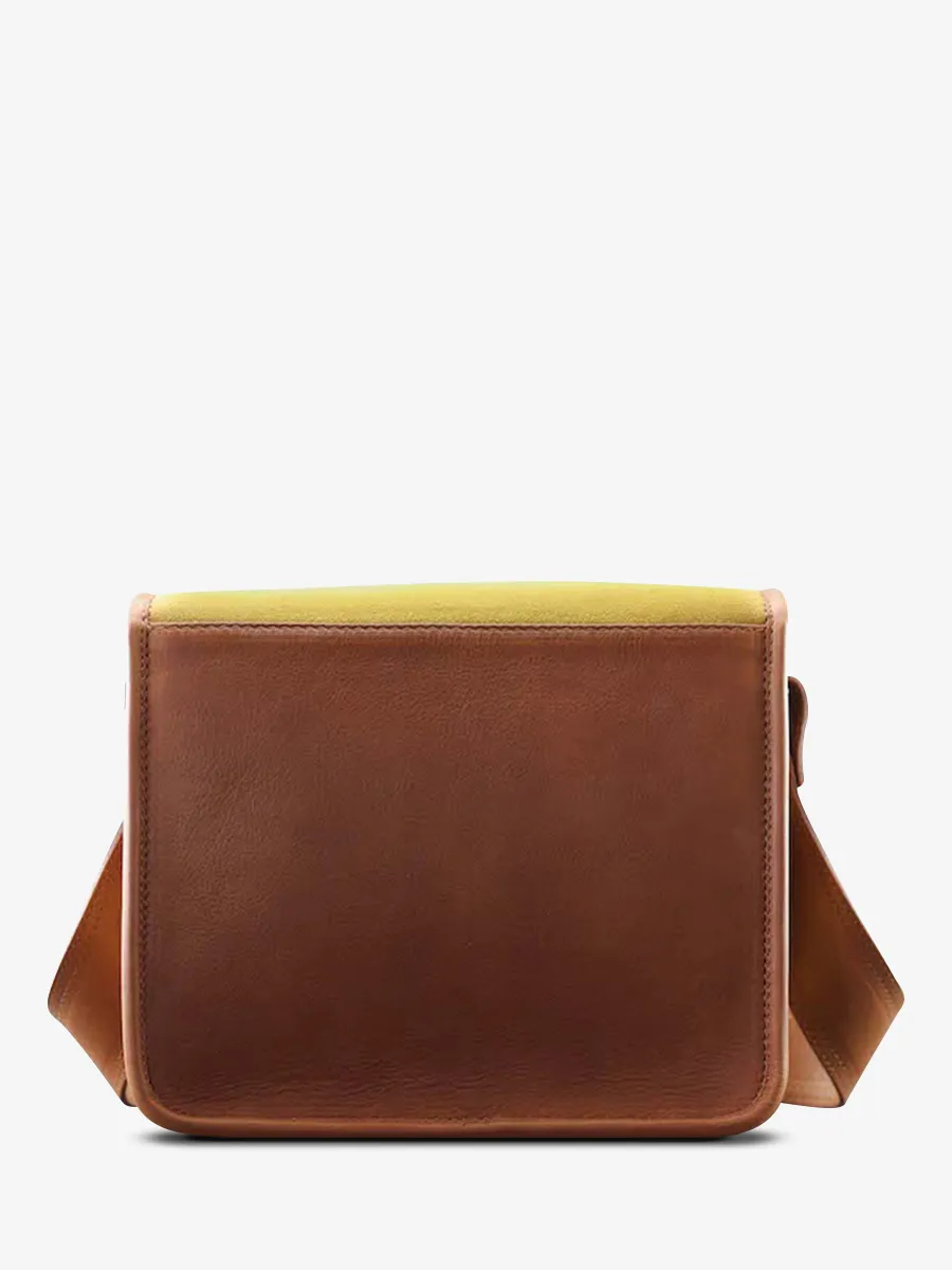 Yellow Leather Shoulder Bag - LaSacoche S Pampa Ligth Brown / Honey | PAUL MARIUS