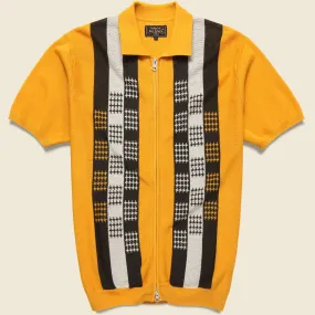 Zip Knit Polo - Orange/Black