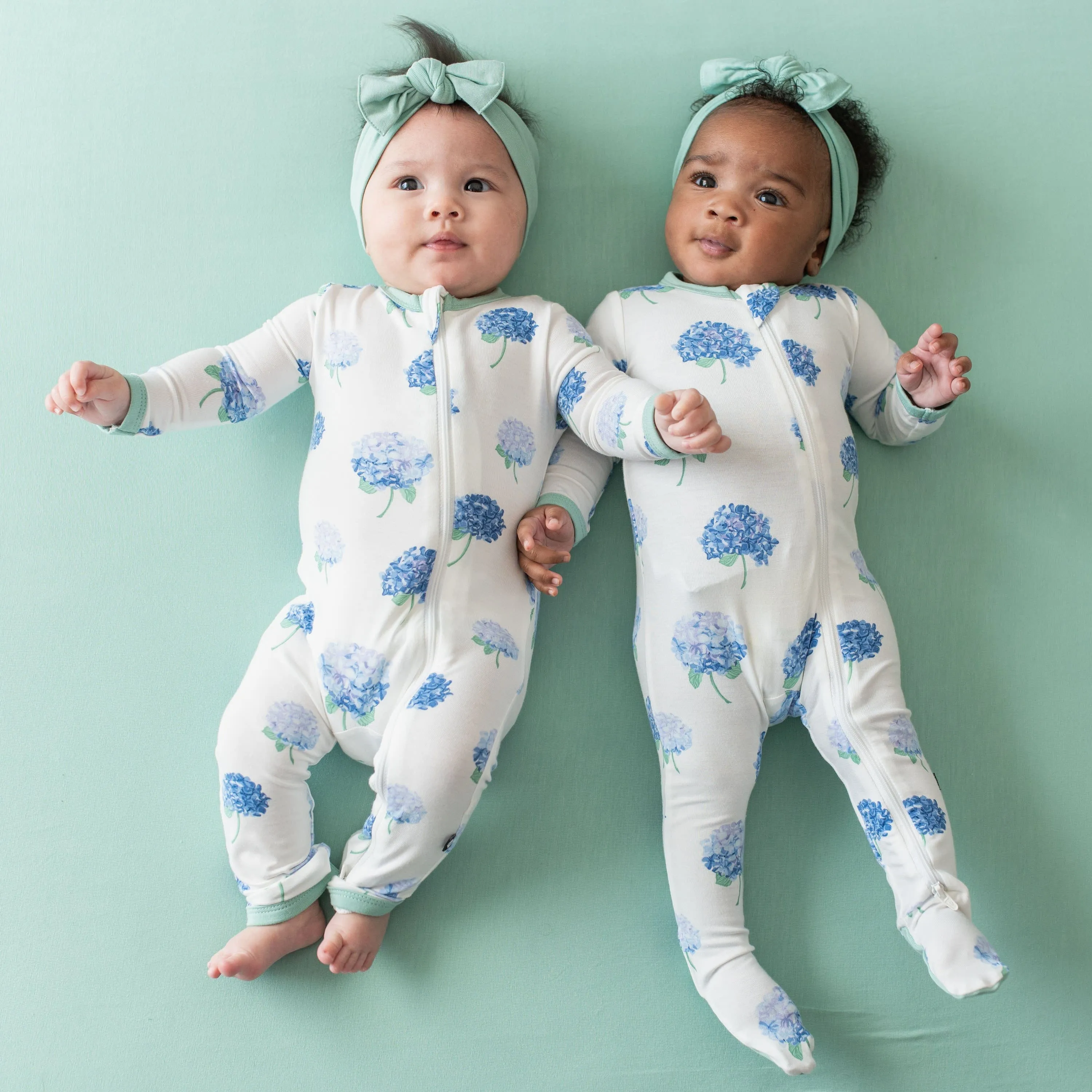 Zippered Romper in Hydrangea