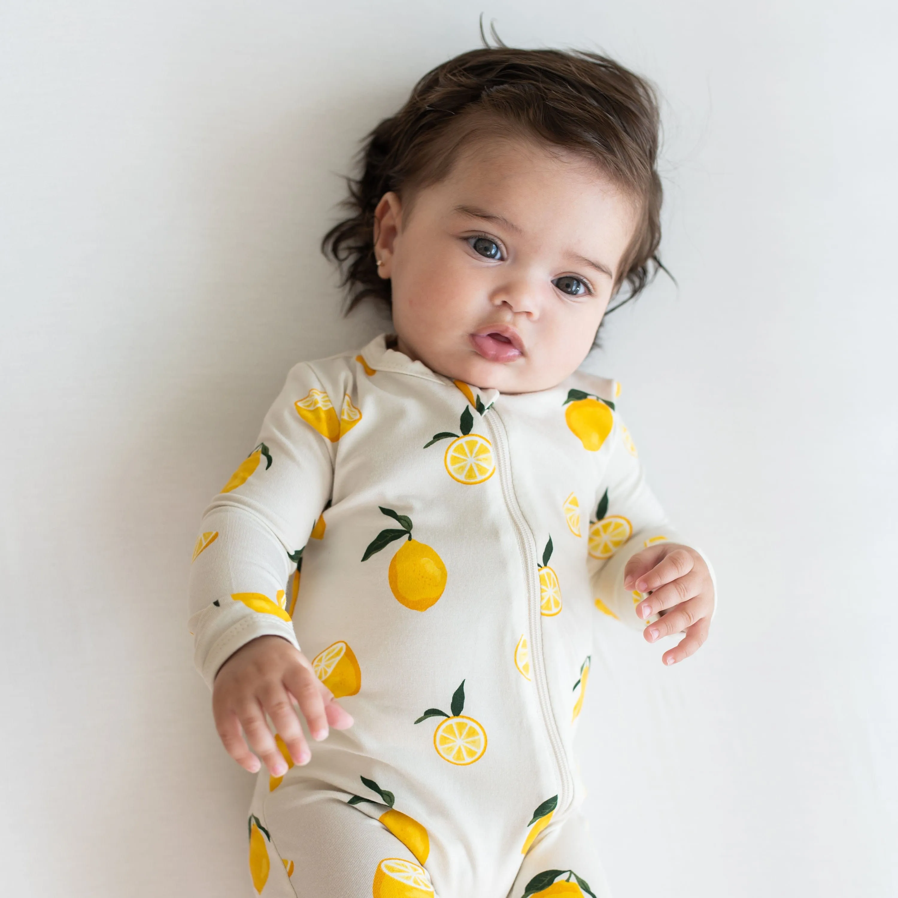 Zippered Romper in Lemon